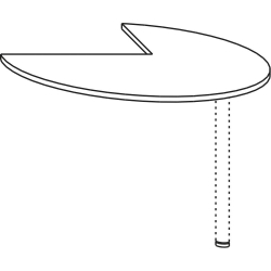 Sector visitor 2/3 round R60 walnut