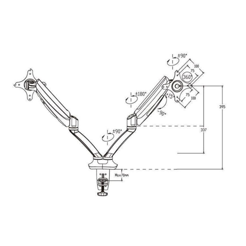 Monitor stand OK VNDLB502D double, 1000000000027183 05 