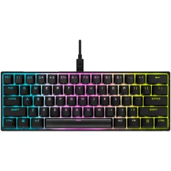 Геймърска клавиатура Corsair K65 RGB MINI 60% Mechanical, Backlit RGB LED, CHERRY MX SPEED, Black, Black PBT Keycaps