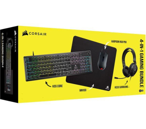 Комплект CORSAIR Геймърски 4 в 1 Кл-ра, мишка, слушалки, подложка, 2000840006688013 14 