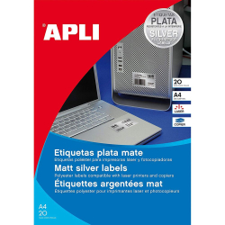 Labels APLI PL45.7/21.2 A4 48e slv 20pc
