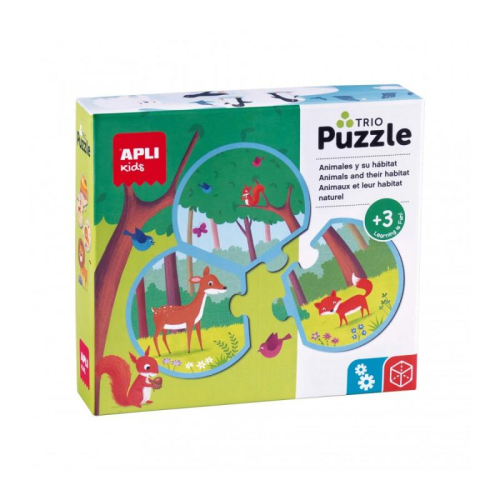 К-т трио пъзели Apli kids Животните и естествената им среда 3+ години, 2008410782188216 04 