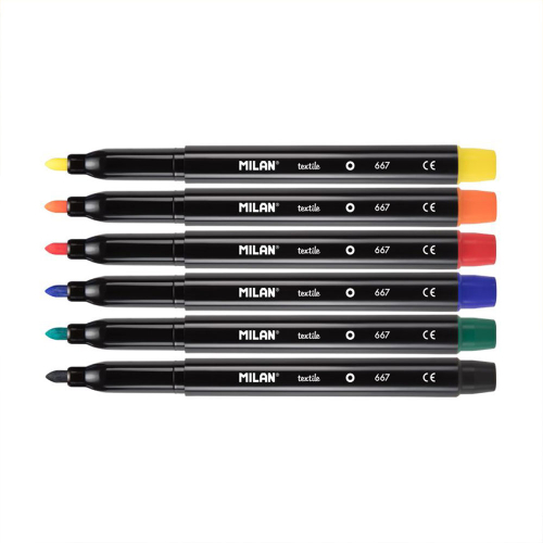 Флумастери Milan текстил 6 цвята, 1000000000052501 02 