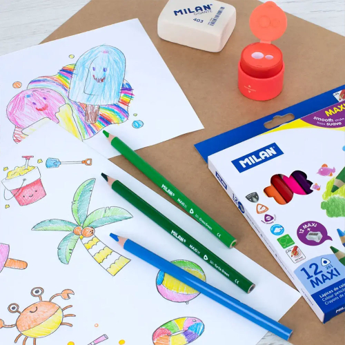 Цветни моливи Milan MAXI 12 цвята дълги, 1000000000052492 04 