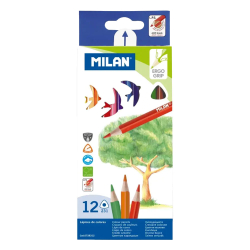 Цветни моливи Milan 12 цв. дълги триъг.