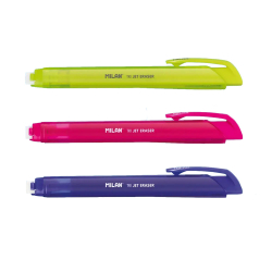 Milan Tri Jet Refillable eraser assorted