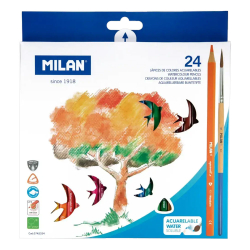 Цветни моливи Milan акв. 24 цв. и четка