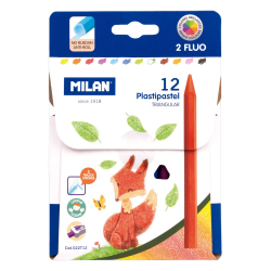 Триъгълни восъчни пастели Milan 12 цв.