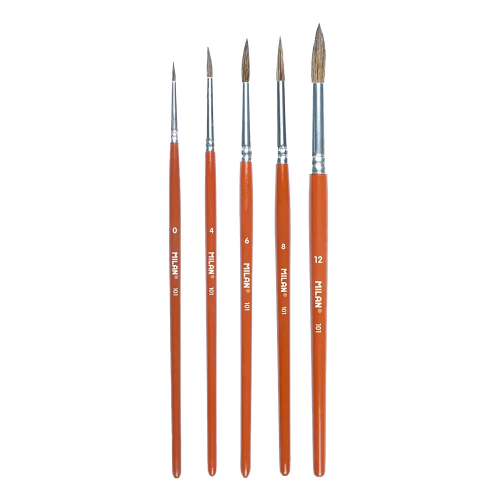 MILAN Paint brushes 101 round 5 pcs., 1000000000054294 02 