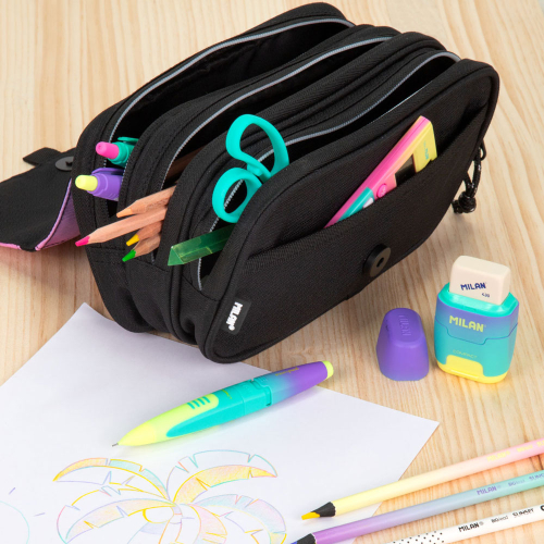 Несесер MilanSunset 4 ципа празен черен, 1000000000052603 02 