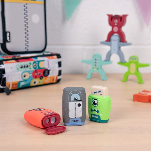 Milan Compact Aliens sharpener eraser, 1000000000052458 02 
