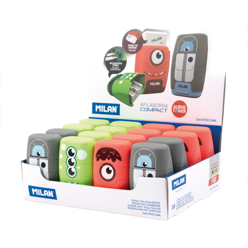 Milan Compact Aliens sharpener eraser, 1000000000052458 06 