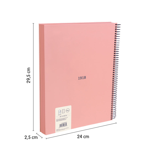 Тетрадка А4 Milan 1918 розова ТК СП.120л, 1000000000052577 06 