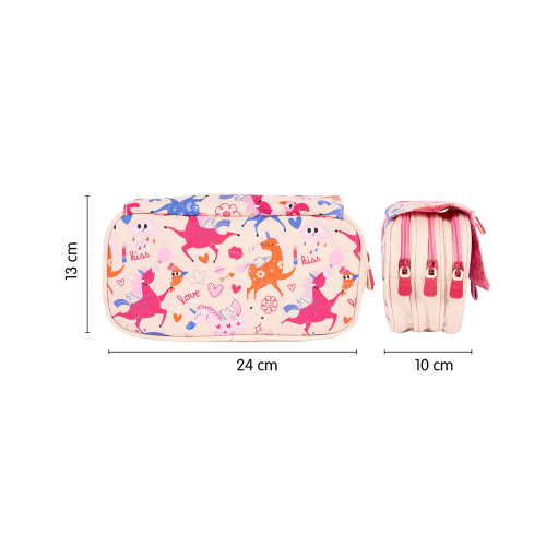 Milan Flowicorn 4-zip Pencil case empty, 1000000000052616 09 