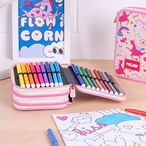 Несесер Milan Flowicorn 3 ципа 49 части, 1000000000052615 03 