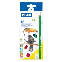 Цветни моливи Milan TOUCAN 12 цв. дълги