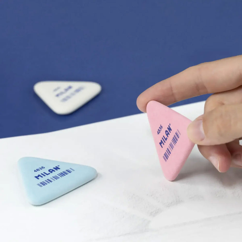 Milan 4836 triangular eraser white, 1000000000052433 02 