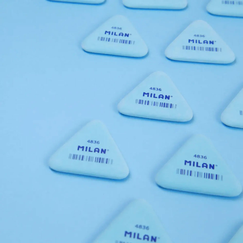 Milan 4836 triangular eraser white, 1000000000052433 04 