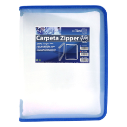 Папка с цип OfBox Lateral A4+ син