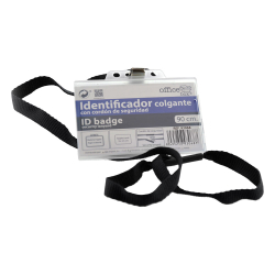 Хориз. бадж OfBox с лента 90/55мм черен