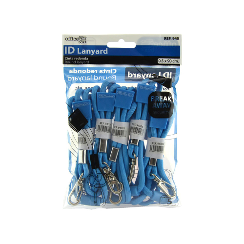 Badge lanya OfBox round light blue 5pcs, 1000000000048989 03 