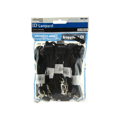 Badge lanya OfBox round black 5pcs, 1000000000048993 03 