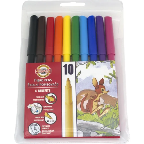 Kohinoor felt-tip pens 10 colors, 1000000000004849