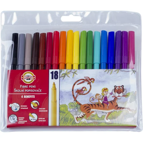 Kohinoor felt-tip pens 18 colors, 1000000000004850