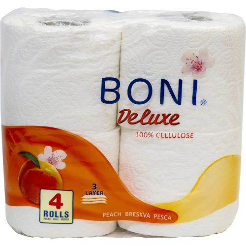 Toilet paper Boni Deluxe Peach 4pc, 1000000000033551