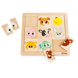 Дървенa игра Pino toys Животни и емоции, 2+ години