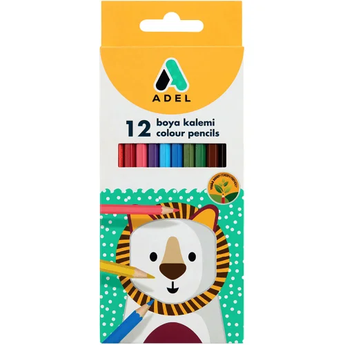 Colored pencils Adel 12 colors long, 1000000000043058