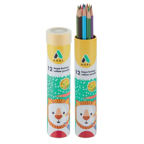 Colored pencils Adel 12 colors metal tub, 1000000000043061