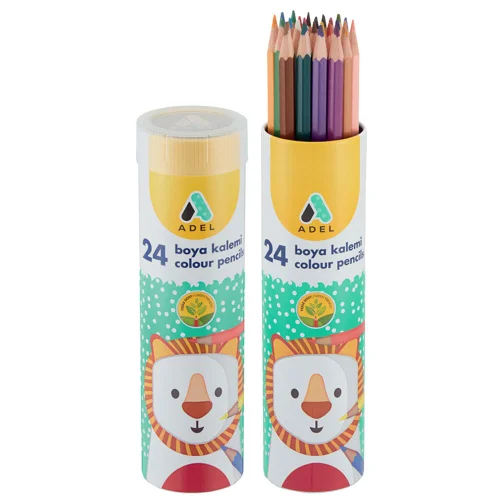 Colored pencils Adel 24 colors metal tub, 1000000000043062