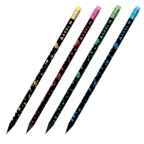 Blackline Party HB pencil with eraser, 1000000000043042
