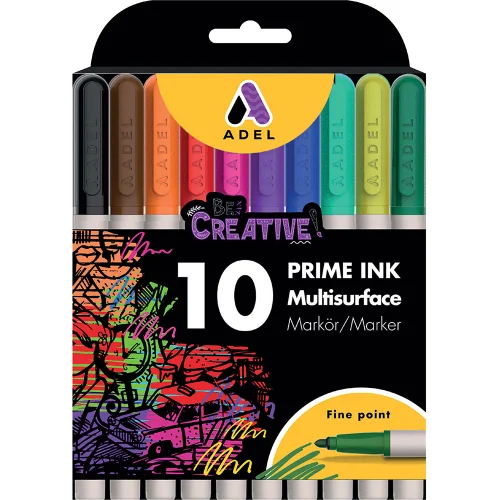 Marker perm. Adel Prime Ink 10 colors, 1000000000043085 02 