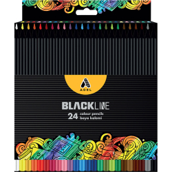 Цветни моливи Adel Blackline 24цв дълги