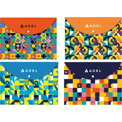 Adel A4 Pattern Assorted Button Folder, 1000000000043093
