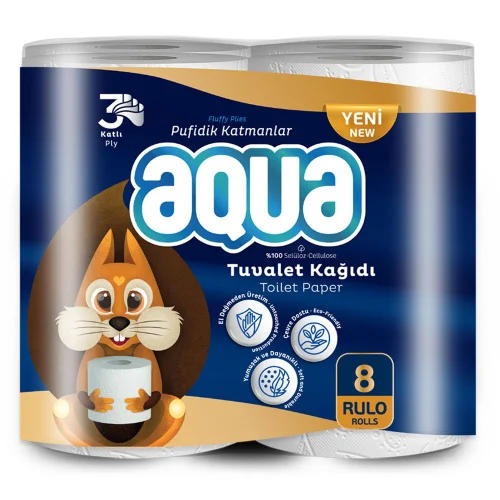 Тоалетна хартия Aqua 3пл оп8, 1000000000042947
