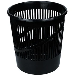 Waste basket PVC grid black 12l
