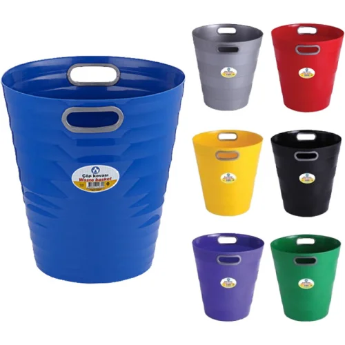Waste basket PVC 1670 assor.colors 12l, 1000000000040922