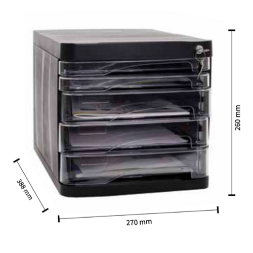 Офис бокс Ark 4 чекмеджета черен + ключ, 1000000000044918 02 