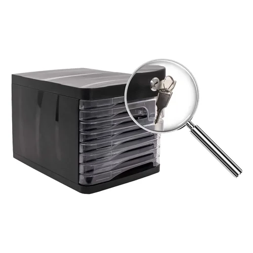 Office box Ark 8 drawers Black + key, 1000000000044920