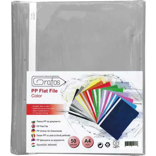 PVC folder with perf. Grafos Color gray, 1000000000042511 02 