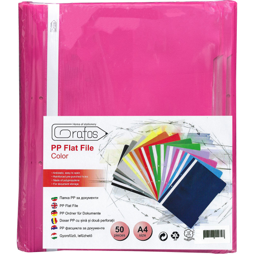 PVC folder with perf. Grafos Color pink, 1000000000042506 02 