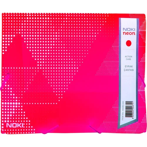 Pvc folder with elastic Noki neon pink, 1000000000031194