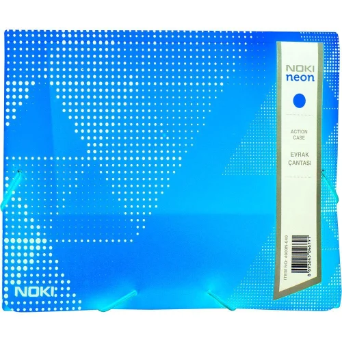 Pvc folder with elastic Noki neon blue, 1000000000031195