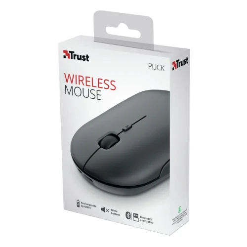 Trust Wireless mouse Puck, Black, Silent, 2008713439240597 05 