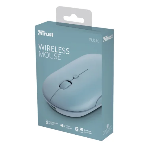 Trust Wireless mouse Puck, Blue, Silent, 2008713439241266 05 