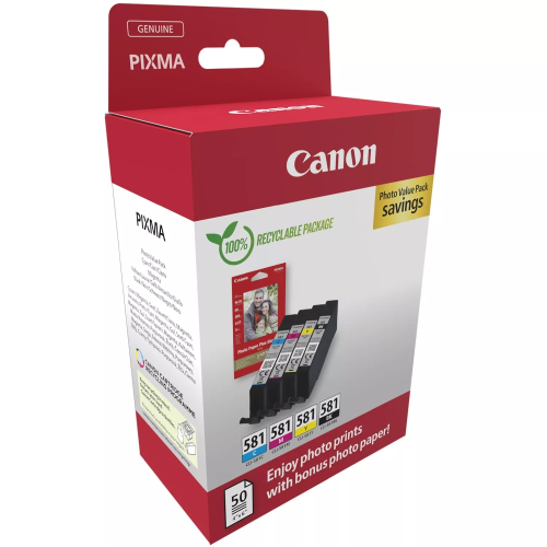 Canon Multi Pack CLI-581 + Photo Paper 10x15cm, 2008714574679013 02  — OK Office Canon Multi Pack CLI-581 + Photo Paper 10x15cm, 2008714574679013 02