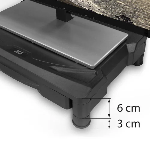 ACT Monitor stand extra wide with drawer, adjustable height, 2008716065489446